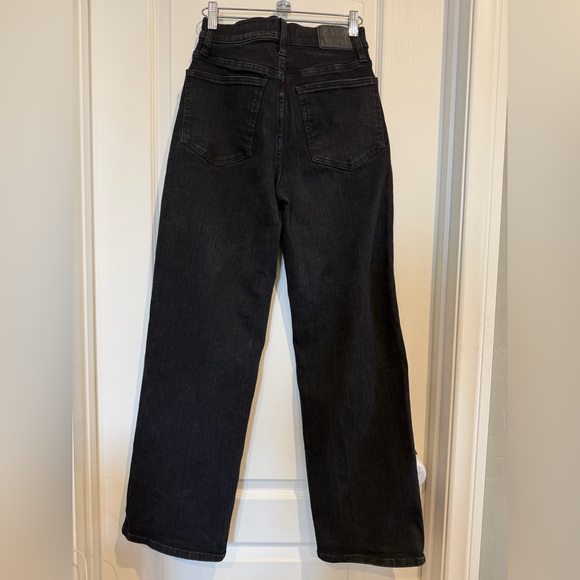 Madewell Black Wash Denim Jeans The Perfect Vintage Wide Leg Super stretch - Picture 4 of 11